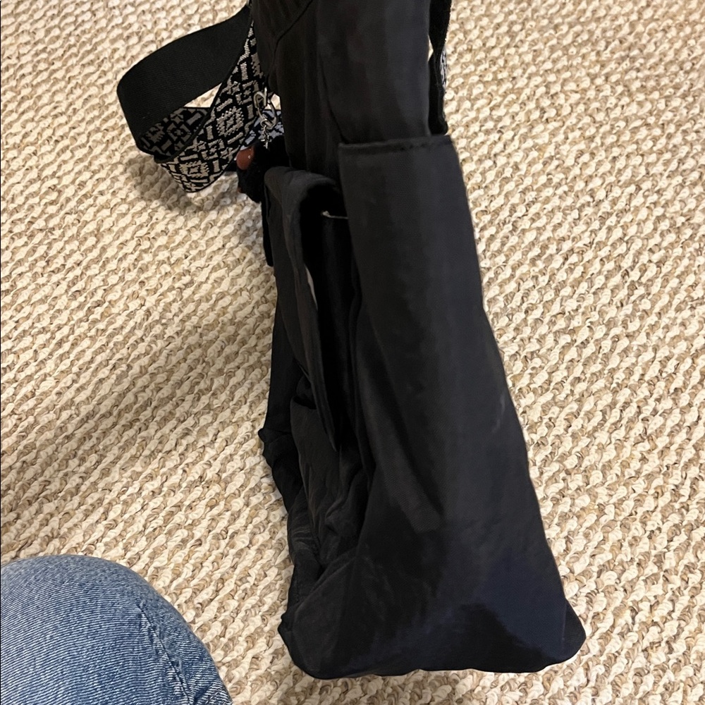 Kipling Black Bag With Patterned Strap - image 7
